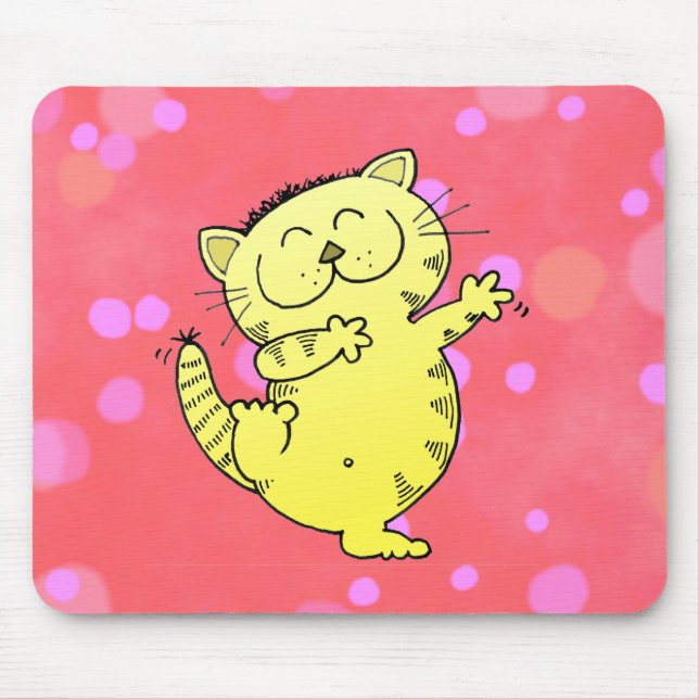 Fat Cat Dance Mouse Pad (Front)