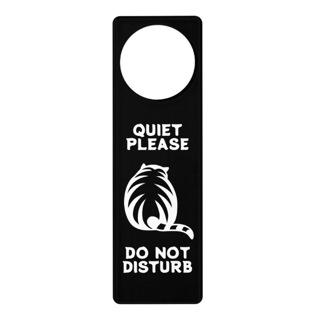 Fat cat drawing Do not disturb door hanger sign (Front)