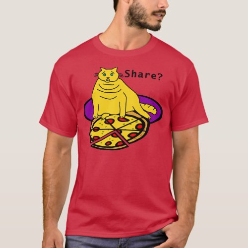 Fat Cat finds Pizza on Pi Day T_Shirt