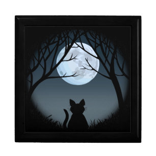 Fat Cat Gift Box Cute Black Cat Jewelry Box Gift