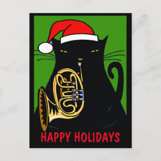 Fat Cat Happy Holiday Postcard