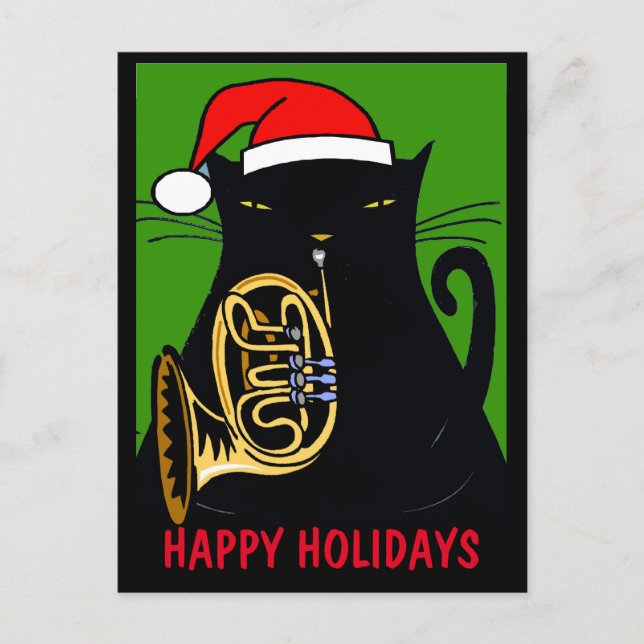 Fat Cat Happy Holiday Postcard (Front)