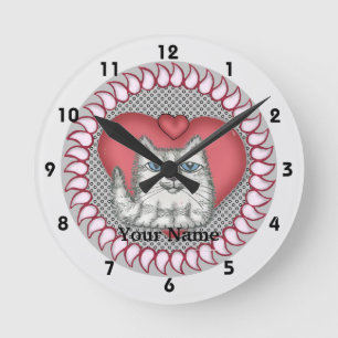 Fat Cat Heart  clock