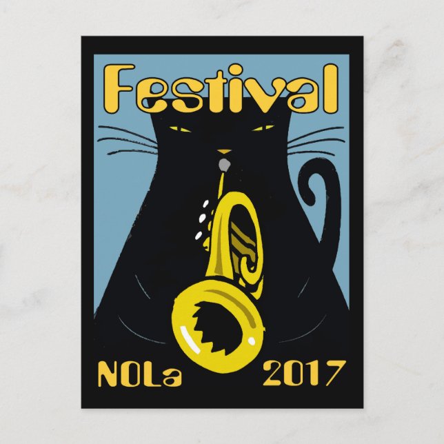 Fat Cat New Orleans Music 2017 Postcard (Front)