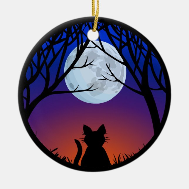 Fat Cat Ornament Personalized Cat Decoration Gift (Front)