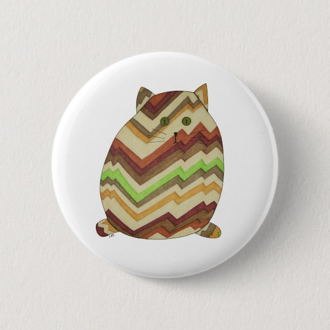 Fat Cat Pinback Button (Front)