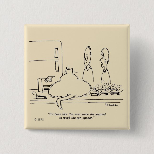 Fat Cat Pinback Button (Front)