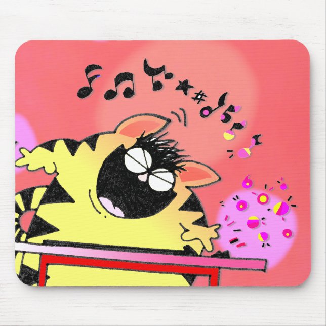 Fat Cat Play Keyboard Mouse Pad (Front)