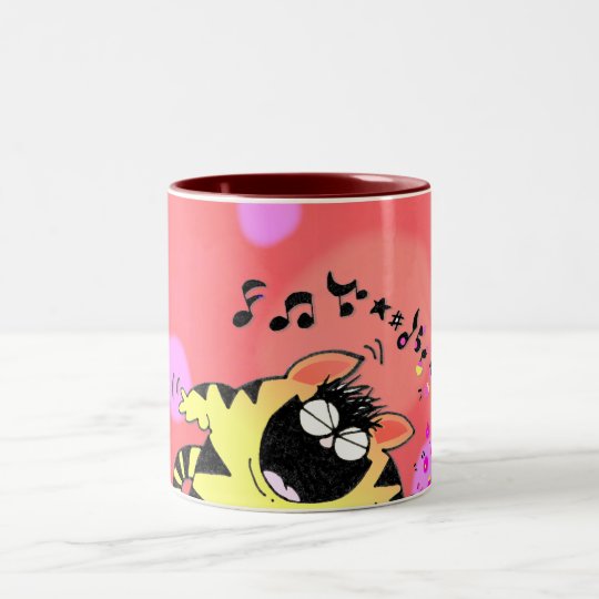 Fat Cat Play Keyboard Two-Tone Coffee Mug