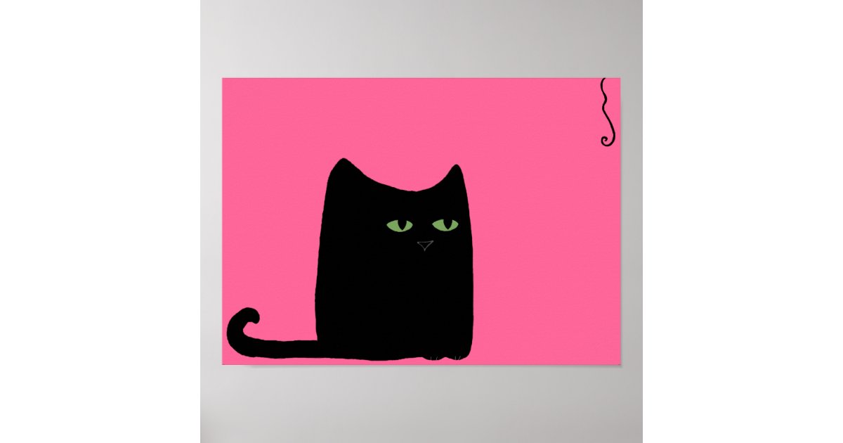 Fat Cat Print Choose Your Color Size Zazzle Com