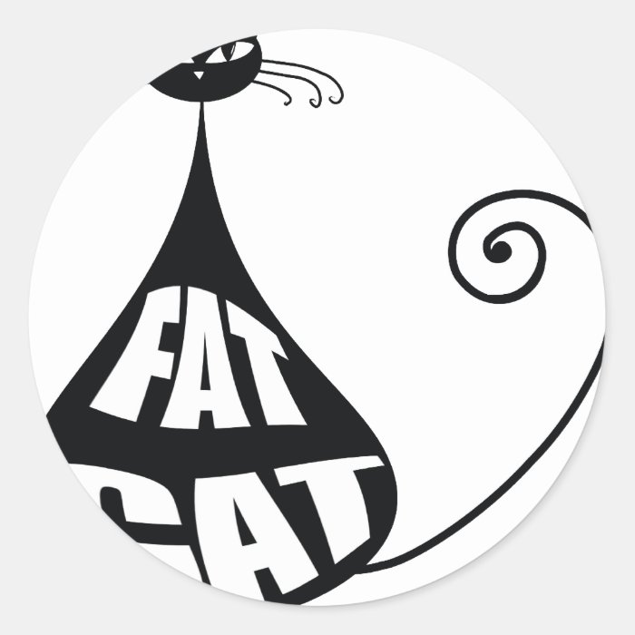 Fat Cat Round Sticker