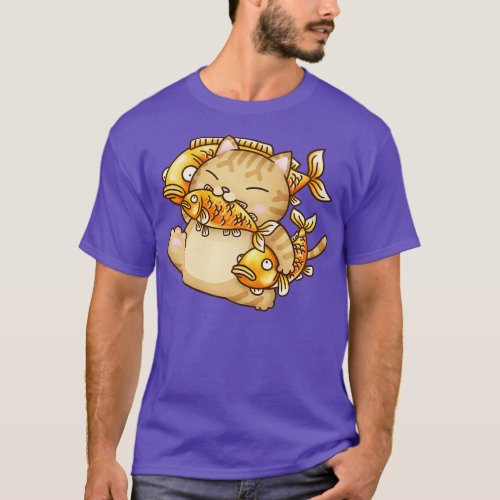 Fat Cat Stealing Fish T_Shirt
