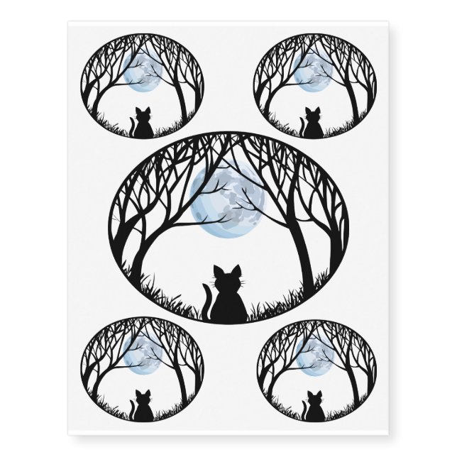 Fat Cat Temporary Tattoo Cat Lover Skin Art (Front)