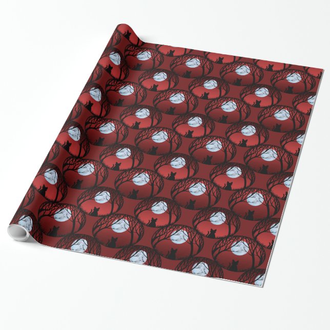 Fat Cat Wrapping Paper Cute Cat Christmas Paper (Unrolled)
