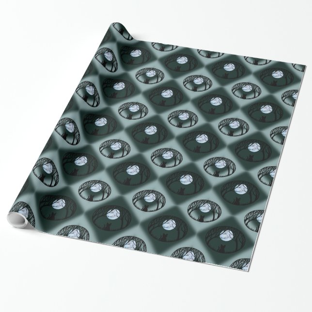 Fat Cat Wrapping Paper Cute Cat Christmas Paper (Unrolled)