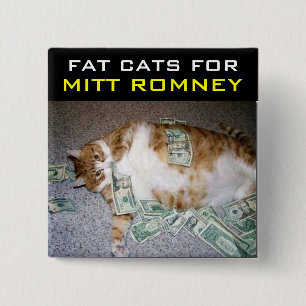 Fat Cats for Mitt Romney Pinback Button