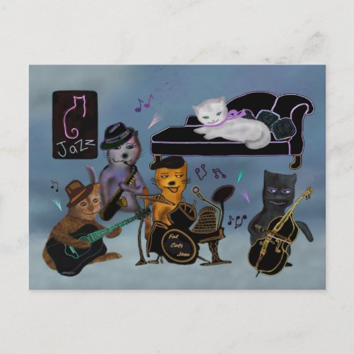 Fat Cats Jam Postcard