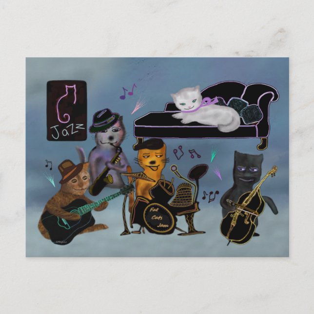 Fat Cats Jam Postcard (Front)