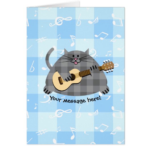 Fat Checkered Country Kitty Cat Acoustic Guitar (Front)