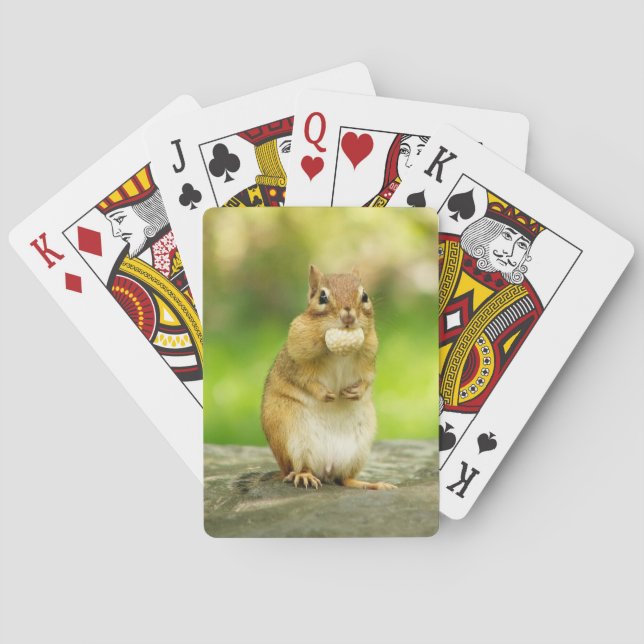 Fat Chipmunk with Treat Poker Cards (Back)