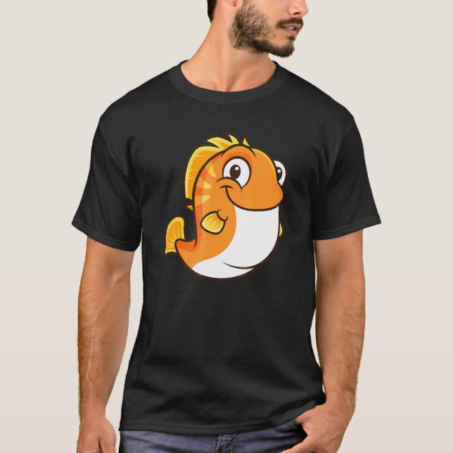 Fat Cute Chubby Fish Orange Fish T-Shirt (Front)