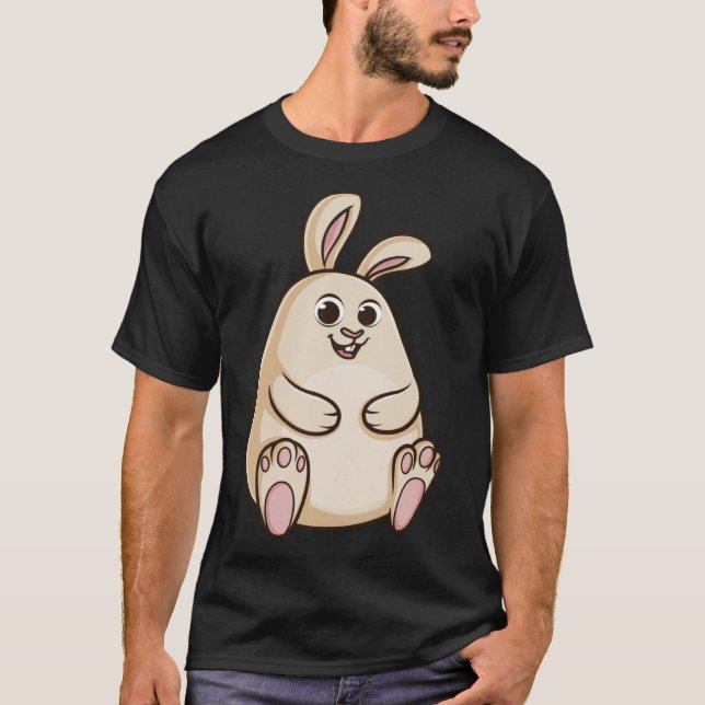 Fat Cute Chubby Rabbit Bunny T-Shirt (Front)