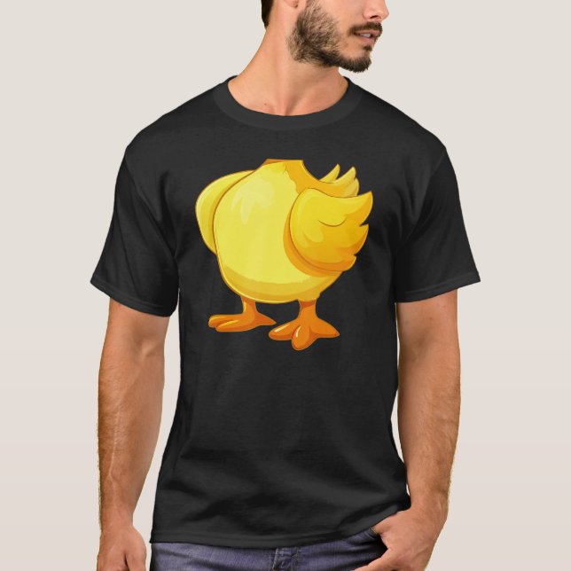 fat cute yellow duck body costume halloween cospla T-Shirt (Front)