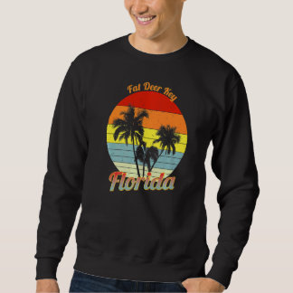 Fat Deer Key Florida Retro Tropical Palm Trees Vac Sweatshirt