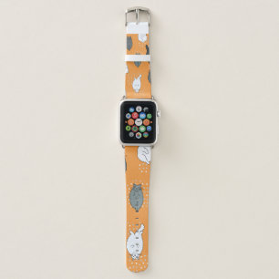 Fat, fluffy cats are lying on their backs. Cute co Apple Watch Band