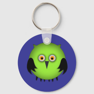 Fat Green Owl Keychain