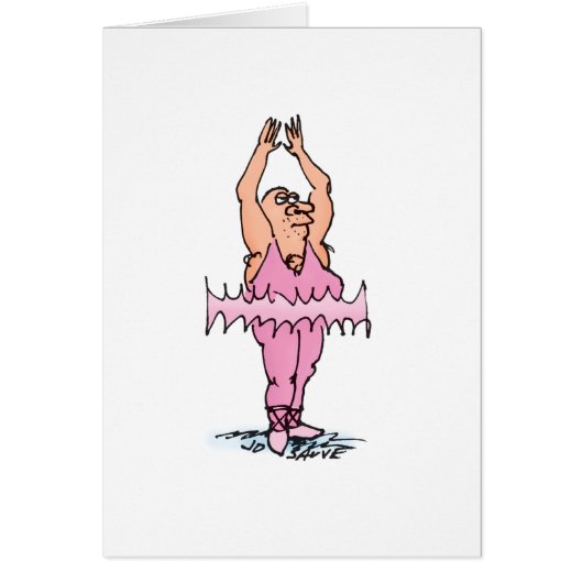 Fat Guy in Pink Tutu Blank Inside Card (Front)