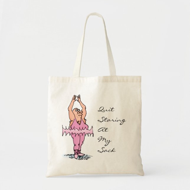 Fat Guy in Tutu Funny Ballet Sack Tote Bag (Front)