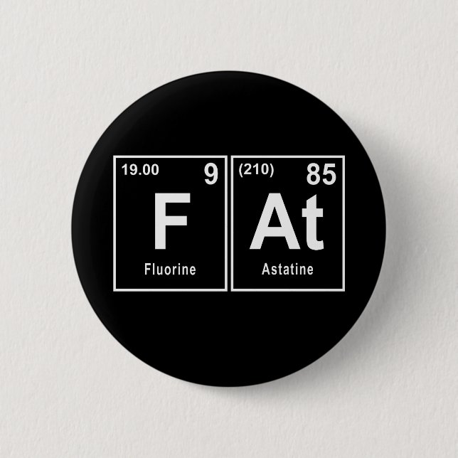 Fat In The Chemical Symbol For People Who's Foody Button (Front)