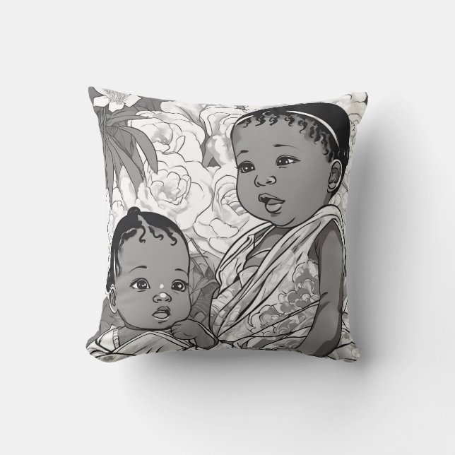 Fat Island Baby Throw Pillow (Front)