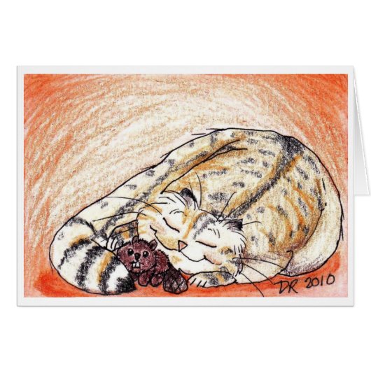 Fat Kitty Sleepy Snuggles Cards (Front Horizontal)