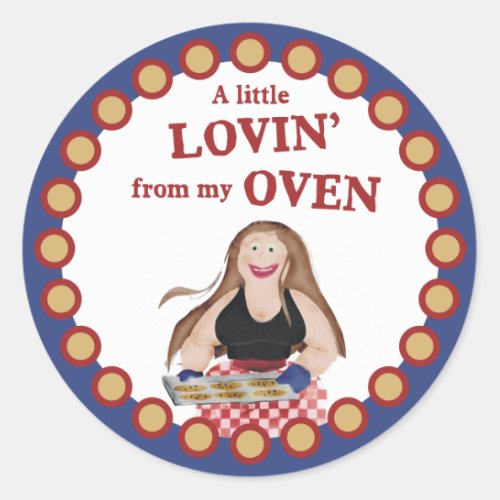 Fat  leotard baker with cookies baking sticker