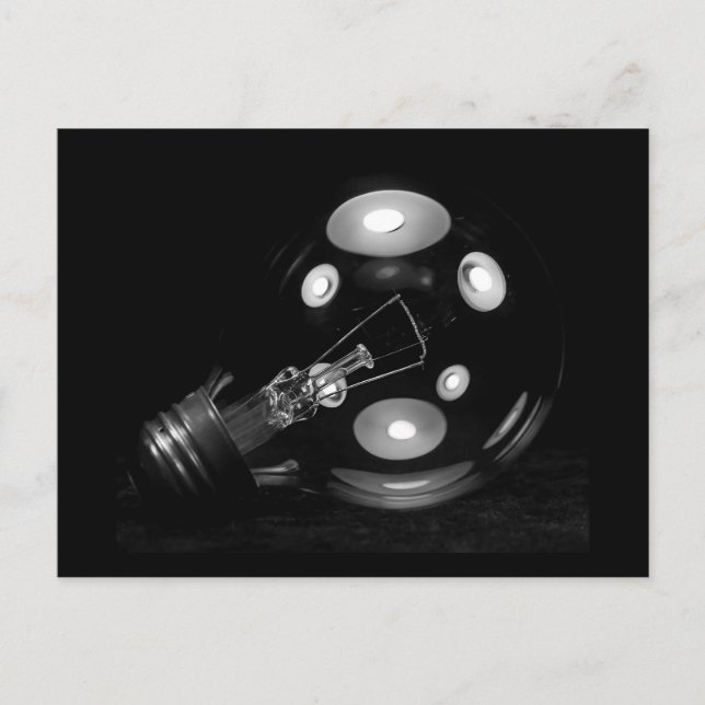 FAT LIGHT BULB B&W POSTCARD (Front)