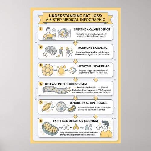 Fat Loss: A 6-Step Medical Infographic Poster