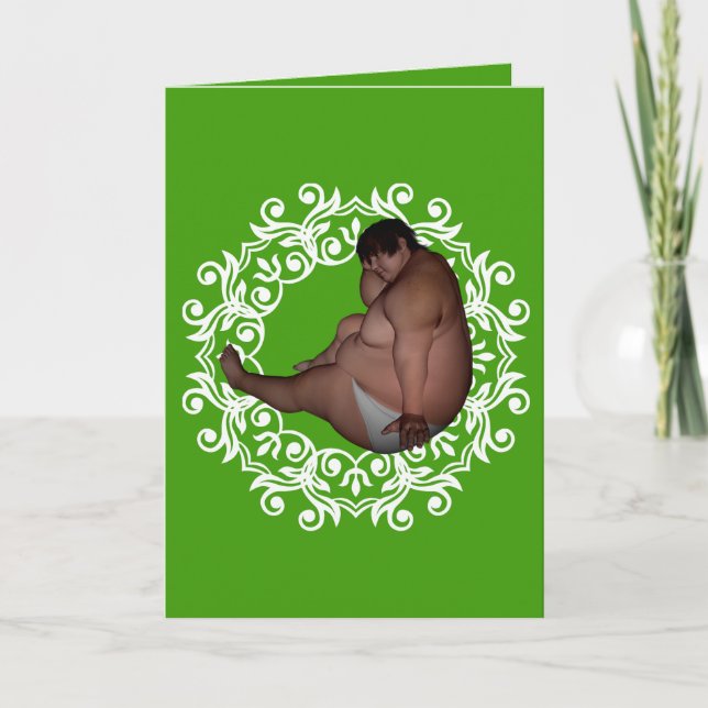 Fat Man | Big Fat Christmas! Weird Greeting Card (Front)