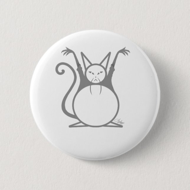 Fat Master Cat Pinback Button (Front)