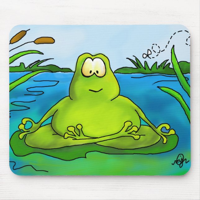 Fat Meditating Frog Mouse Pad (Front)