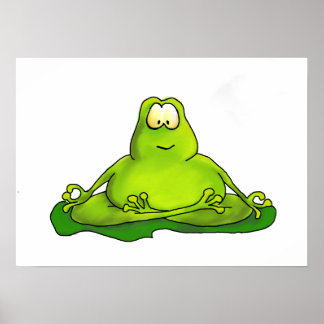 Fat Meditating Frog Poster