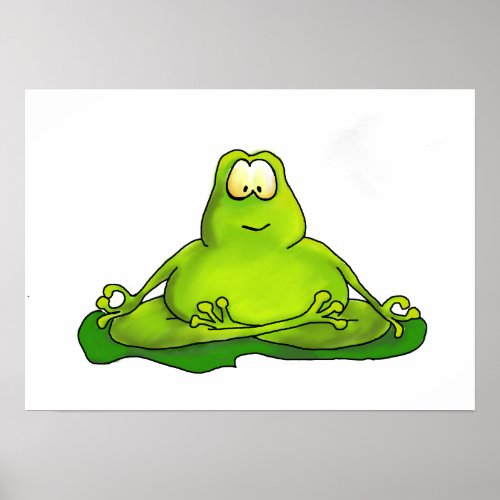 Fat Meditating Frog Poster