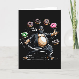 Fat Ninja Sword And Donut Shuriken Donut Lovers Card