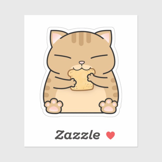 Fat Orange Cat Toast Sticker (Sheet)