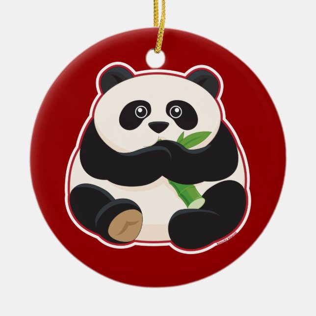 Fat Panda Ceramic Ornament (Front)
