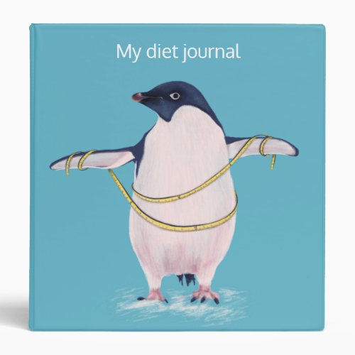 Fat Penguin On Diet Cute Funny Bird 3 Ring Binder