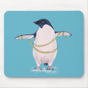 Fat Penguin On Diet Cute Funny Bird Mouse Pad