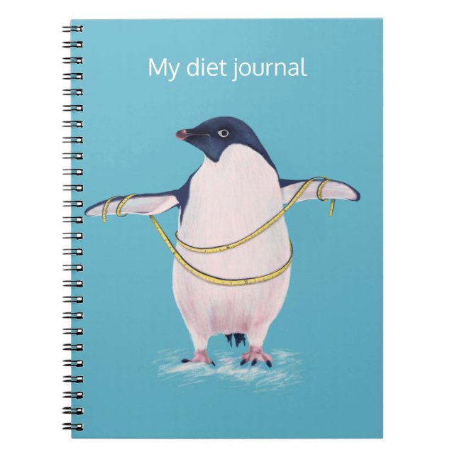 Fat Penguin On Diet Cute Funny Bird Notebook (Front)