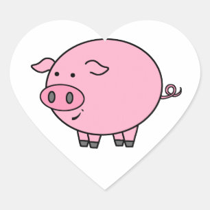 Fat Pig Heart Sticker